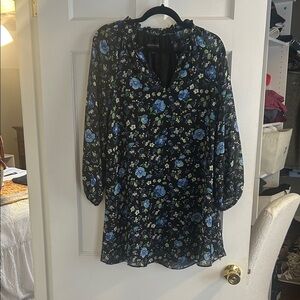 Banana Republic Black and Blue Floral Mini Dress